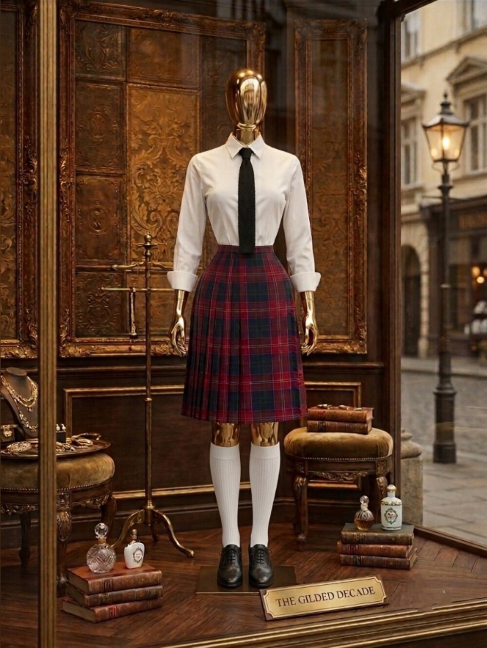 Gorgeous Vintage Plaid Pleated Kilt Midi Skirt
